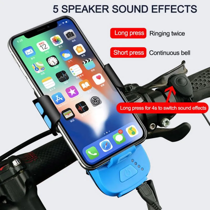 Upgraded Multifunction 4 in 1 Bicycle Light Solar Power USB Recharegable Bike Light 4000mAh Power Bank Cycling Phone Holder Horn Upgraded Multifunction 4 in 1 Bicycle Light Solar Power USB Recharegable Bike Light 4000mAh Power Bank Cycling Phone Holder Horn