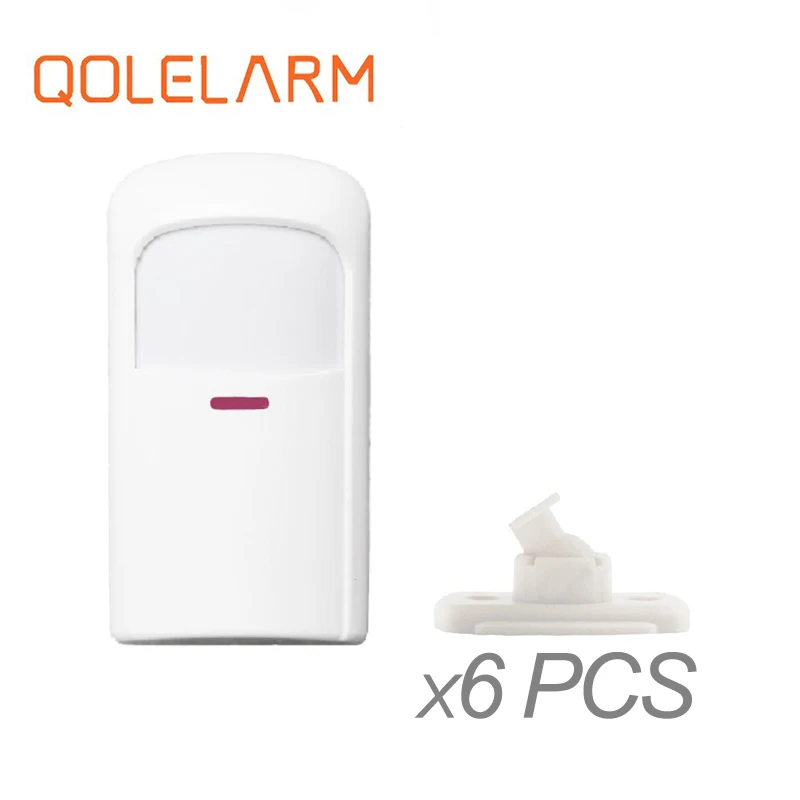 6pcs Qolelarm 6/13 шт. каждой партии 433 МГц Встроенная антенна Беспроводной движения инфракрасный детектор движения PIR Сенсор - Цвет: 6pcs