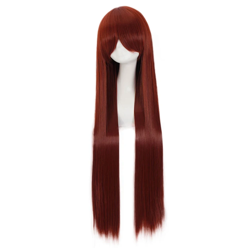 Аниме Steins Gate Makise Kurisu длинный прямой парик косплей костюм термостойкие синтетические волосы женские парики для вечеринок на Хэллоуин - Цвет: 1