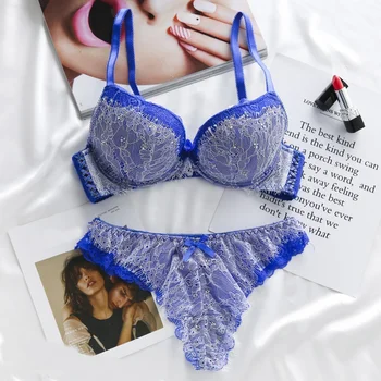 

Sexy Lace Floral Embroidered Padded Intimates Bras Seamless Panties Suits Women Sexy Push Up Bras Sets