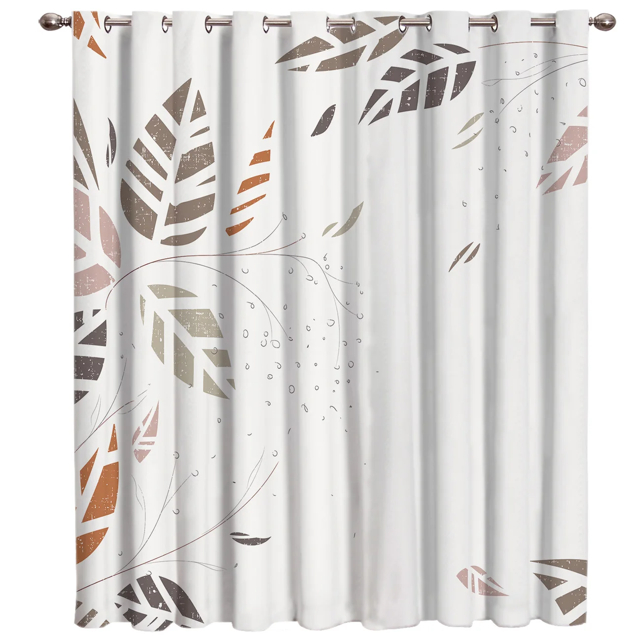 Hand-Painted Foliage Autumn Theme Living Room Fabric Drapes Kids Curtain Panels With Grommets Valance Curtains Window Draperies | Дом и сад