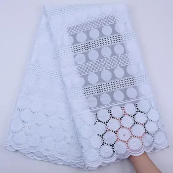 

Pure White Swiss Lace Fabric Latest African Dry Lace Fabrics Embroidery 100% Cotton Lace Swiss Voile Lace Dubai Fabric Y1760