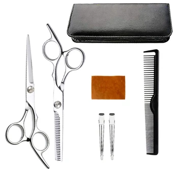 

Professional Hair Cutting Shears, 6.0 Inch Stainless Barber Scissors Set for Hairdressing,Texturizing, Salon or Home Use