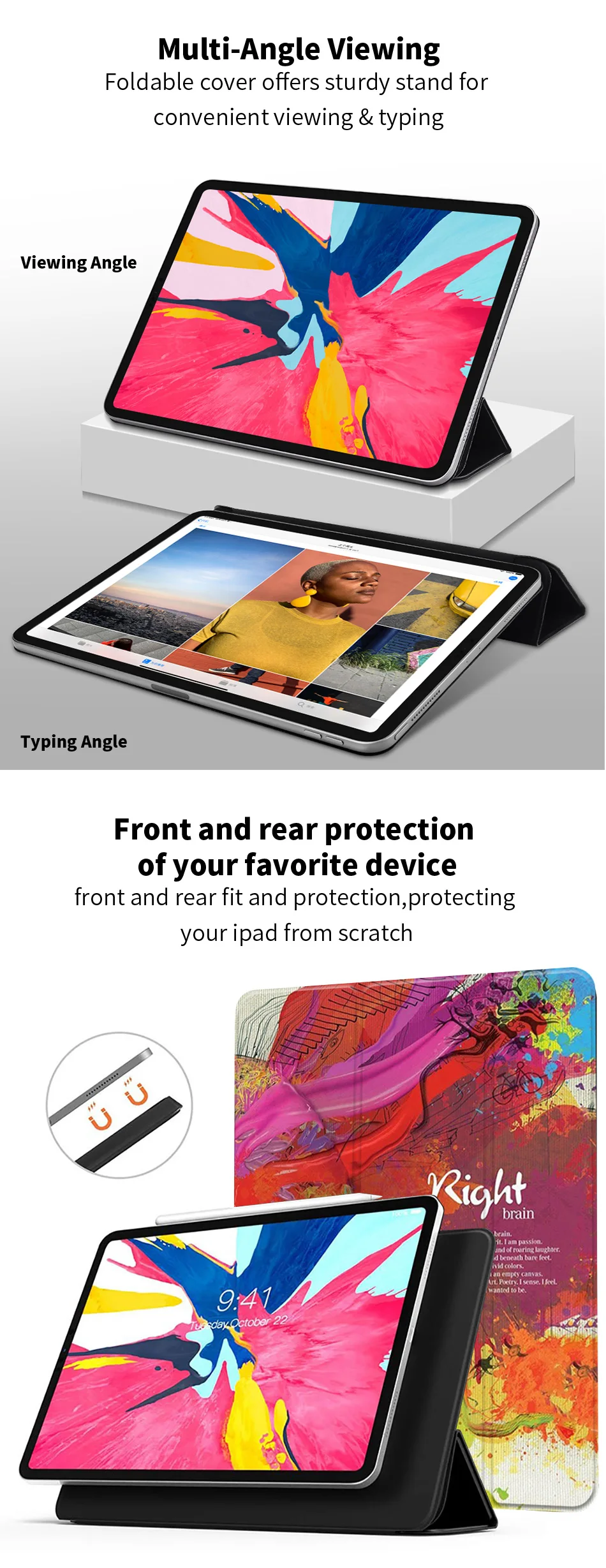 МТТ планшеты Чехол для iPad Pro 11 дюймов 2018 из искусственной кожи Ultra Slim Магнитный Smart folio iPad 11 ''защитный чехол