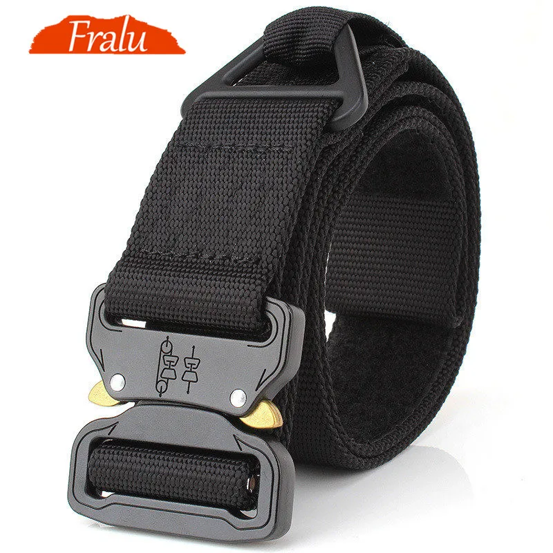 Günstig FRALU Neue Herren Nylon gürtel Metall einfügen schnalle military nylon Ausbildung gürtel Armee taktische gürtel für Männer Beste qualität männlichen strap