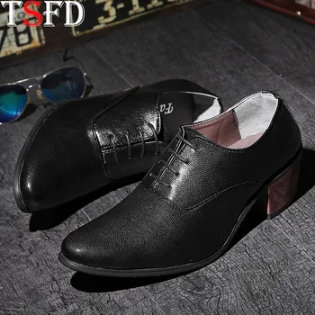 

Fashion Man Shoes Leather Office Shoes Men Sneakers Business Leather Shoes Man Pointed Shoes New Black Platform Wedge Shoes Y15
