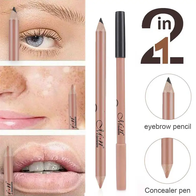 

Waterproof 3 Colors Two-In-One Eyebrow Pencil Eyeliner Pen Convenient Easy To Use Lady Girl Multifunction Makeup Double Head