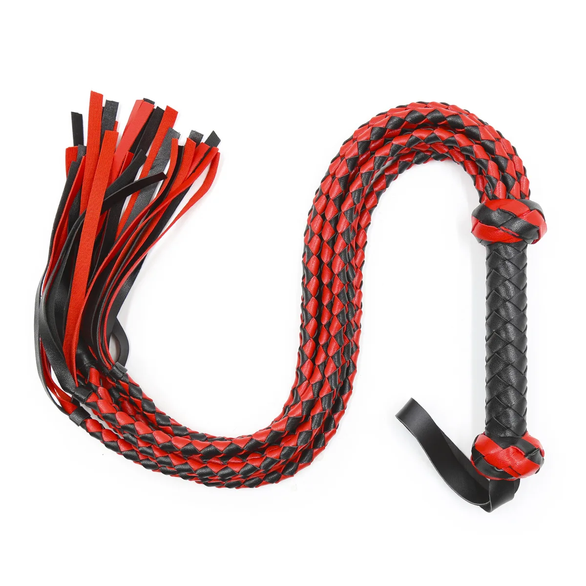 Фетиш черный и красный плетка из кожи ПУ Flogger ручка шлепки Paddle Knout флирт БДСМ