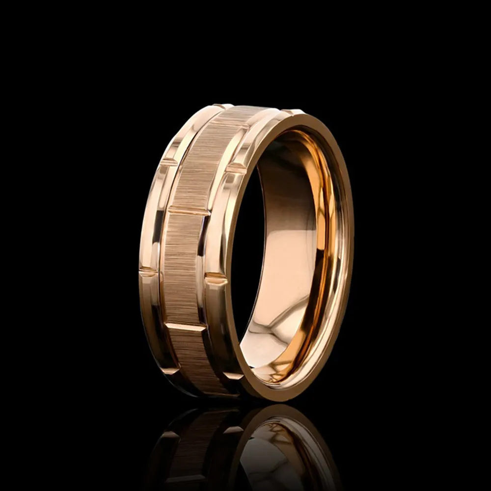 Beveled Men's Wedding Ring in Titanium