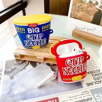 

3D Cup Noodles Instant Noodles Headphone Case For Airpods 1 2 pro Stereoscopic Silicone Protection Earphone Cover Accesso