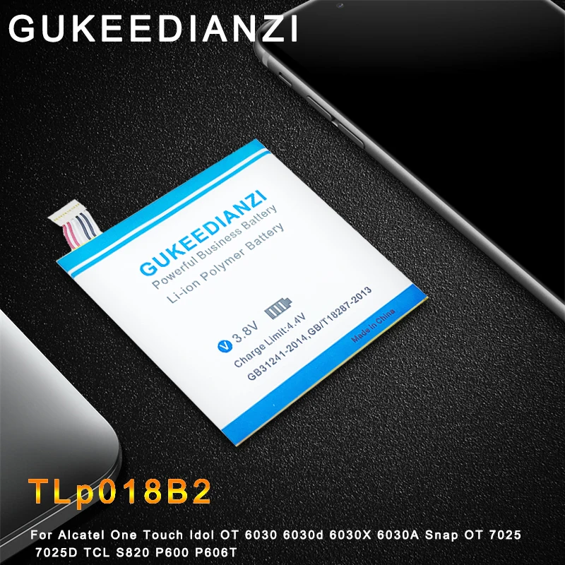 Сменный аккумулятор GUKEEDIANZI TLp018B2 1800 мАч для Alcatel One Touch Idol OT 6030 6030d 6030X 6030A Snap OT 7025 7025D
