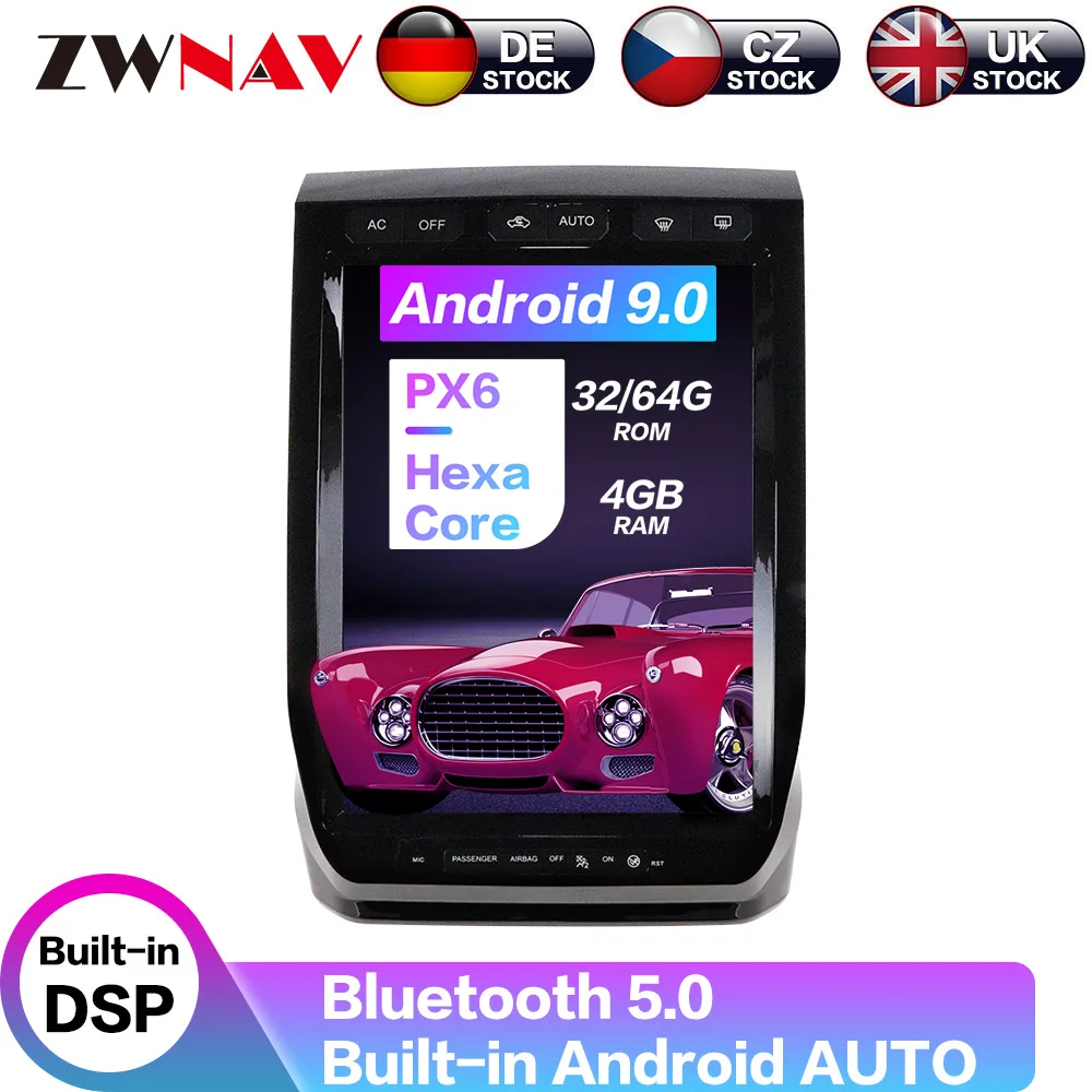 1" PX6 Android 8,1 64+ 4G Tesla с DSP Carplay Автомобильный мультимедийный плеер стерео для Ford F150- авто радио gps навигация