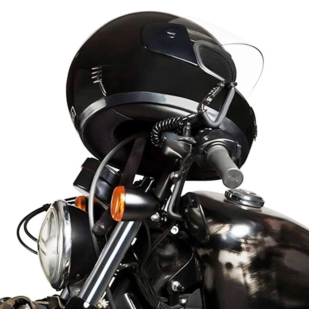 Мотоциклетный шлем замок & кабель черный Жесткий комбинированный штифт карабин 3