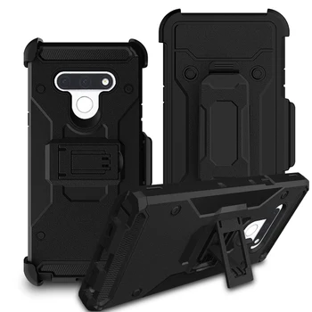 

Shell & Holster Case Super Slim Shell Case w/Built-In Kickstand + Swivel Belt Clip Holster For LG stylo 6