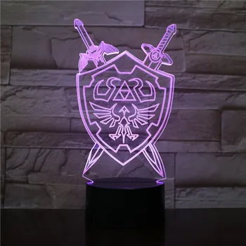 

3d Lamp The Legend Of Zelda Kids Night Light Led Bedside Atmosphere Colorful Nightlight Childrens Holiday Gift Table Lamp RGB