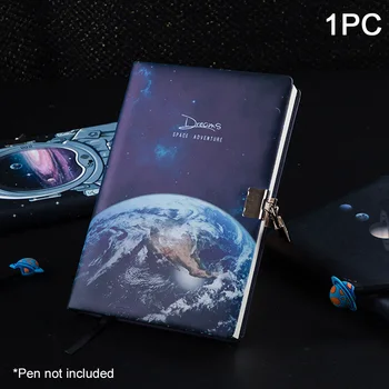 

A5 Agenda Planner Diary Notebook With Lock Key Handcraft Students Back To School Ribbon Bookmark Hard Cover Travel Journal Gift