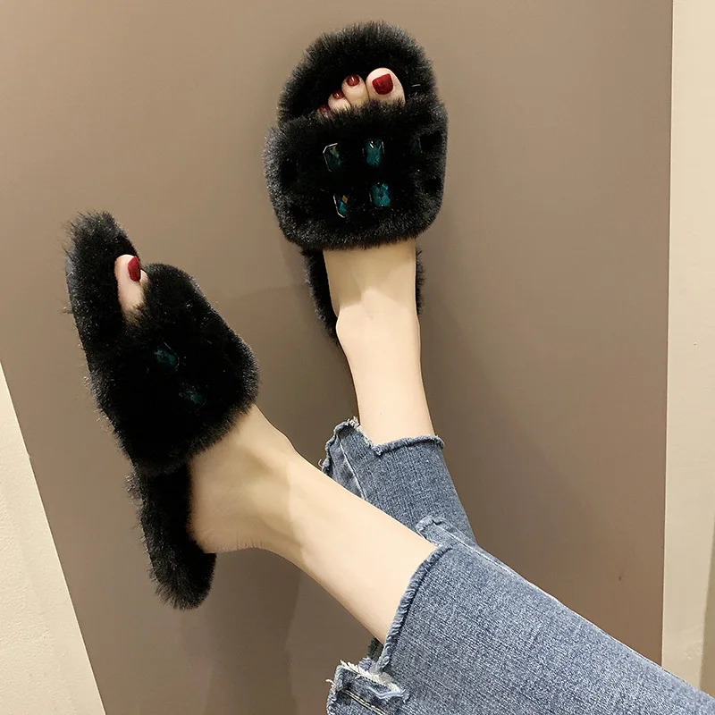 

INS Network Red Shoes Children Trendy Shoes 2019 Summer New Style Versatile Super Fire Slipper Outer Wear Furry Sandals Cute