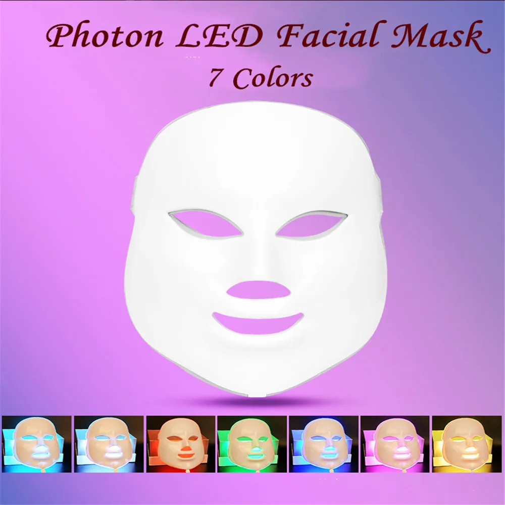 7 Colors Beauty Therapy Light LED Facial Mask With Neck Skin Rejuvenation Face Care Treatment Anti Acne Whitening Instrument |