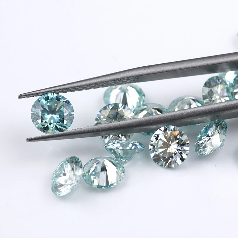 Starszuan Pretty 6,5 мм 1ct синий Муассанит круглый блестящий огранка красивый Losse камень для женщин ювелирных изделий