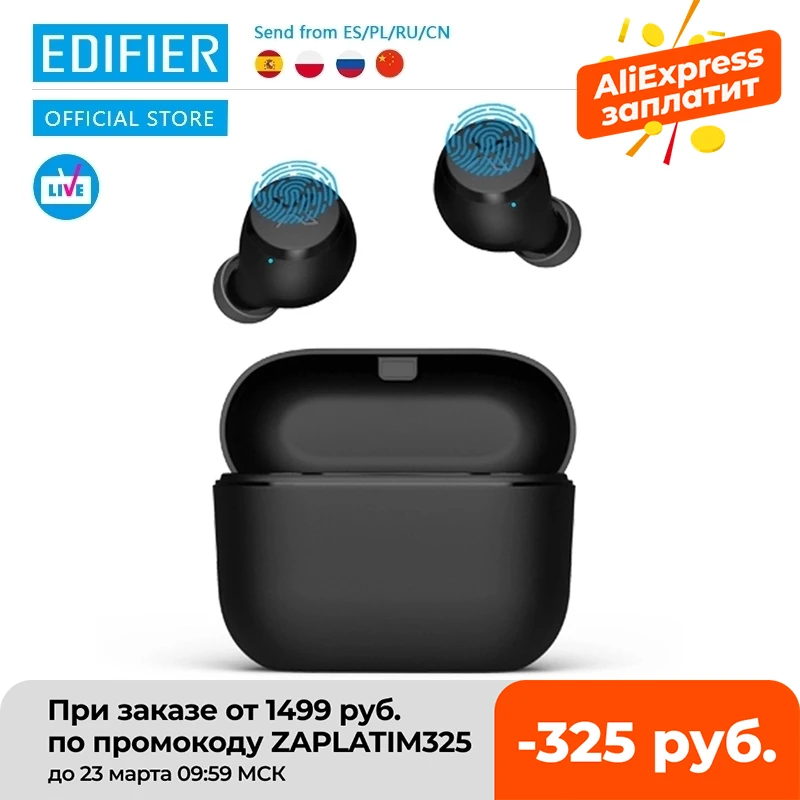 Edifier x3 tws sem fio bluetooth fone de ouvido bluetooth 5.0 voz assistente de controle toque voz até 24hrs reprodução