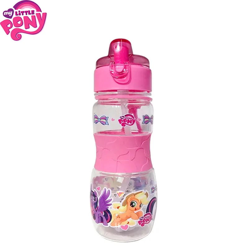 My Little poni-vasos de agua para niños, vasos de alimentación de bebé de dibujos animados creativos con pajitas, botellas portátiles para exteriores