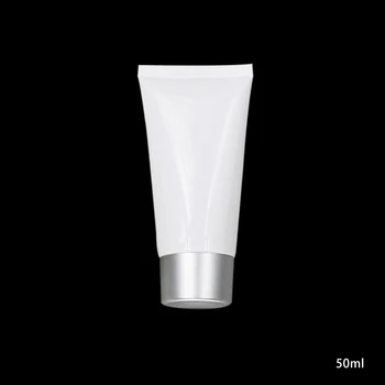 

Empty 50ml White BB Cream Soft Tube With White/Black Rotating Lid