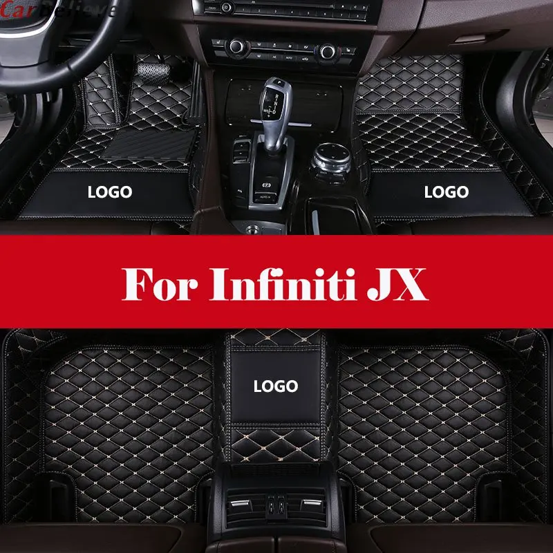 

Leather Floor Mat All Weather Full Set Trimmable Heavy Duty Interior Car Carpet Floor Mat For Infiniti JX