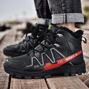 

Fashion Sport Run Boots for Men Winter Men's Warm Comfortable Sneakers Design Outdoor Waterproof Lightweight Lace Up Male Boots