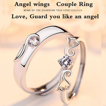 

Fashion Trend New Style One Deer Has You Couple Ring Korean Version 925 Silver Open Ring Female Exquisite Romantic Jewelry Gift