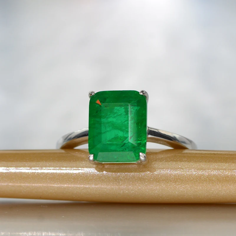 High quality 925 sterling silver Simple Green Zircon Wedding rings for women Elegant Gilrs Ladies Engagement Party jewelry Bague