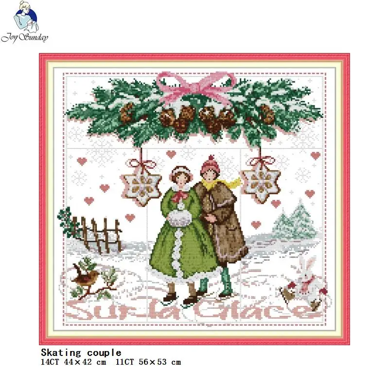 Joy Sunday simple cartoon pattern series count cross stitch 14ct 11ct cross stitch kit DIY handmade needle and thread embroidery