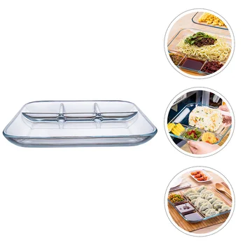 

1pc Transparent Heat-resistant Plate Glass Dish Square Plate for Home