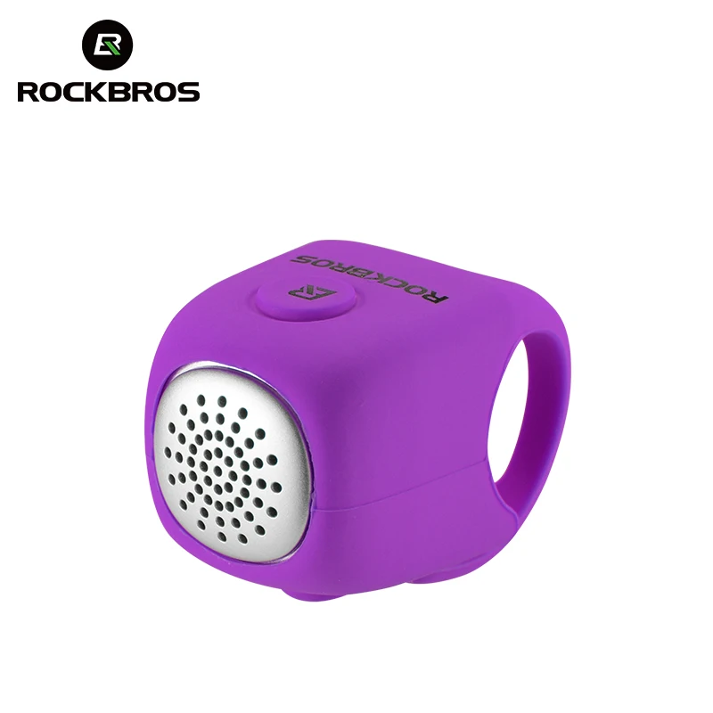 ROCKBROS мини 110dB Электрический велосипед колокольчики непромокаемые MTB Дорожный велосипед руль рог 5 Цветов Силикагель оболочка кольцо велосипедный Звонок - Цвет: purple