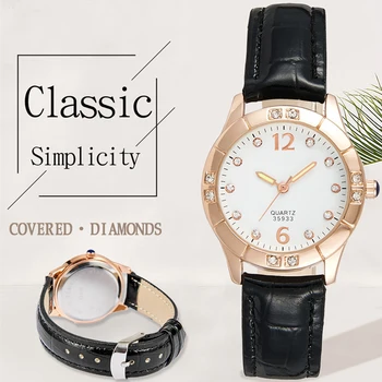 

Quartz Wrist Watch for women Simple Ladies Quartz Watch Temperament black Watch Female Models Bracelet watch Luminous Hands