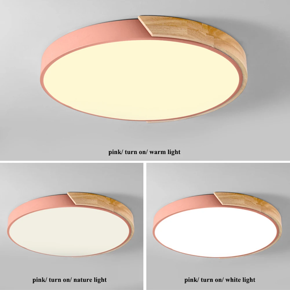 

30cm Indoor Wooden Round Home Decoration Panel Led Corridor Modern Nordic Style Ceiling Light 18W Kids Room Bedroom Ultrathin