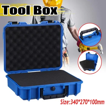 

Hardware Toolbox Waterproof Shockproof Hard Carrying Case with Sponge Tool Storage Box Portable protective safety box Organizer