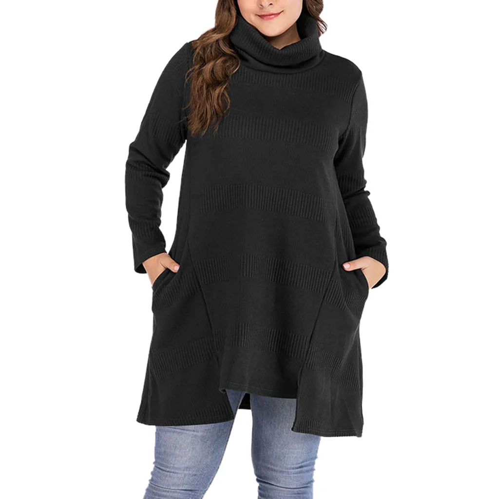 Sweater Women Pullover Sweaters Autumn Pockets Turtleneck Korean Style Women Sweters Women Invierno 2019 Knitted Sweater
