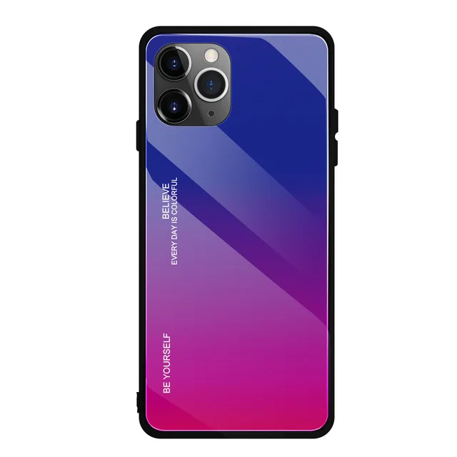 Для iPhone 11 Pro Max чехол из прозрачного закаленного стекла задняя крышка с TPU рамкой устойчивый к царапинам защитный чехол для iPhone 11