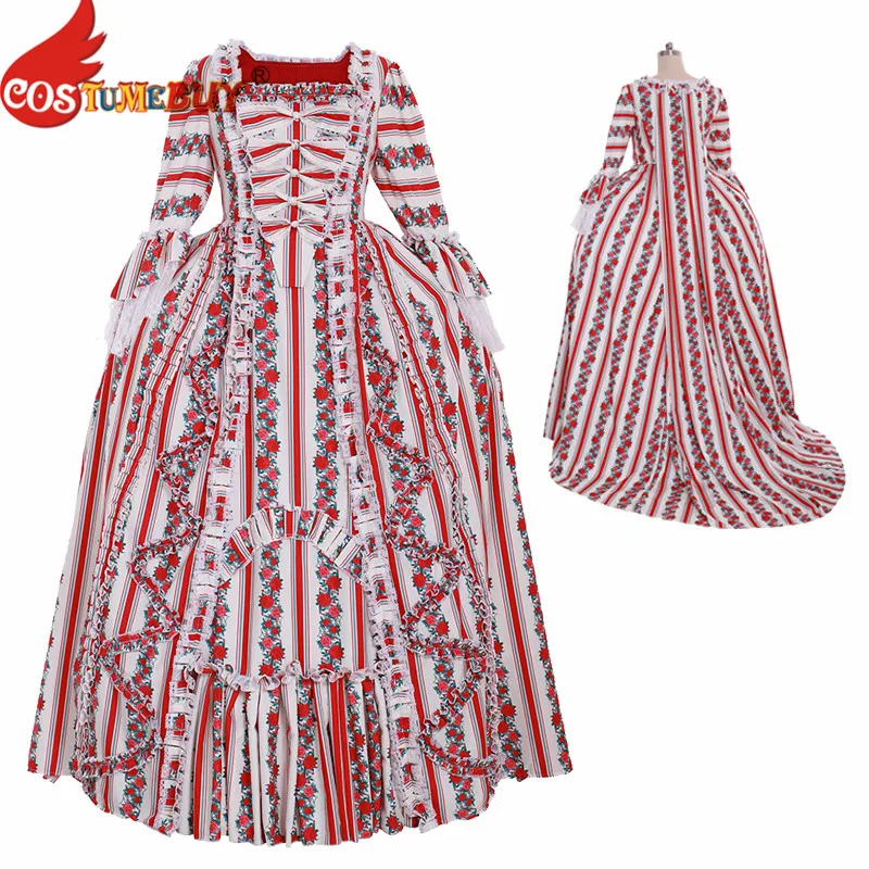 Costumebuy викторианская Мария Антуанетта Rococo колониальные грузинские Бальные