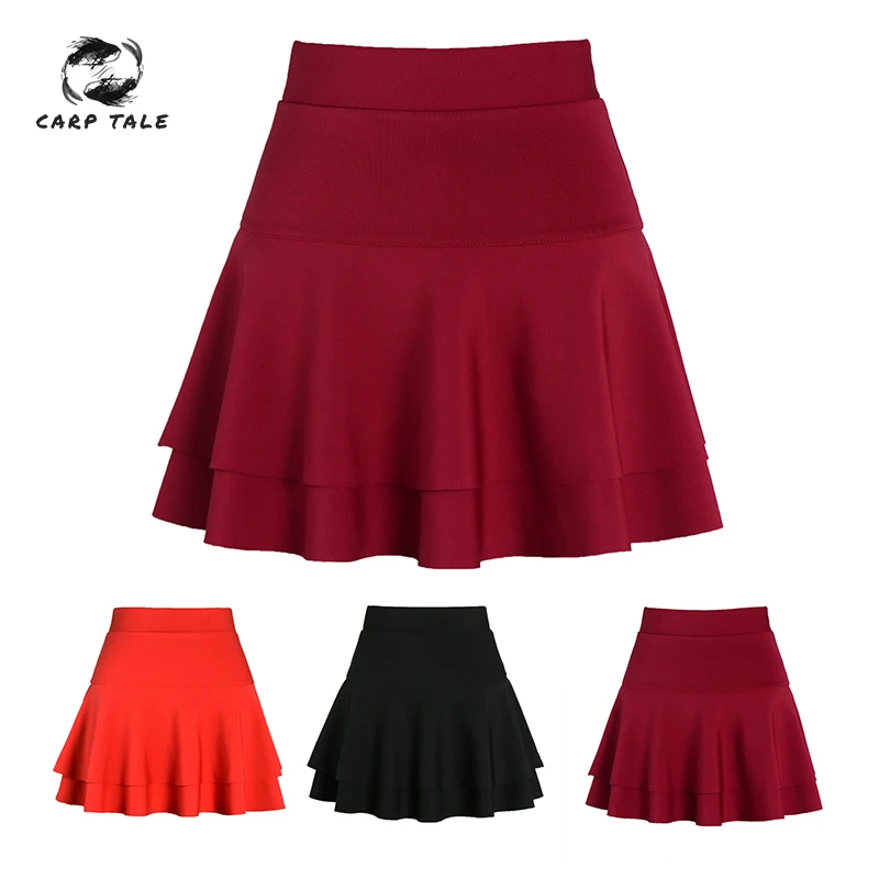 

Women's High Waist Autumn and Winter Large Size Square Dance Skirt A Word Anti-going Double Cake Skirt Sailor Dance Skirt