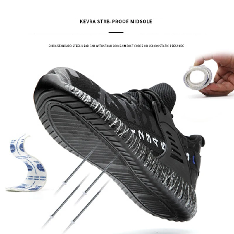 Beste Antislip Onverwoestbaar Werk Laarzen; Outdoor slijtvaste Deodorant Werk Schoenen; 2019 Anti smashing Anti Punctie Veiligheidsschoenen