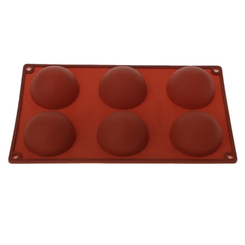 

Silicone 6 Cavities Large Hemisphere Cake Dome Mould Chocolate Baking Mold Tray