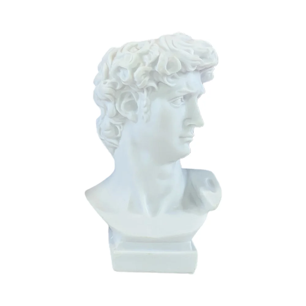 

Cosmetic Brush Storage Box Plaster Sculpture Handicraft Miniature Figurine Decorative Table Desktop Organizer David Resin Statue