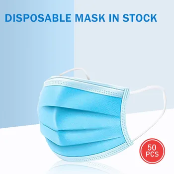 

Free Ship 50pcs/box Disposable Mouth Mask 3 Layers Non-woven Comfortable Mouth Cover Breathable Ear Loop Mascara Spot Wholesale