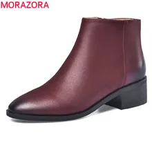 MORAZORA/; обувь из натуральной кожи наивысшего качества; женские ботильоны; винтажные полусапожки; сезон осень-зима; простая повседневная женская обувь