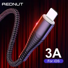 REDNUT USB кабель для iPhone 11 Pro XS MAX XR X 8 7 6s Plus 5S 3A освещение Быстрая зарядка зарядное устройство для мобильного телефона шнур для передачи данных для iPad