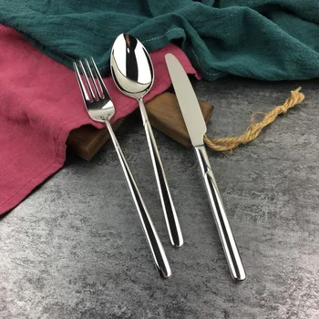 

Silver Tableware Cutlery Set Stainless Steel Knife Spoons And Forks Reusable Cubiertos De Acero Inoxidable Kitchenware BD50CJ