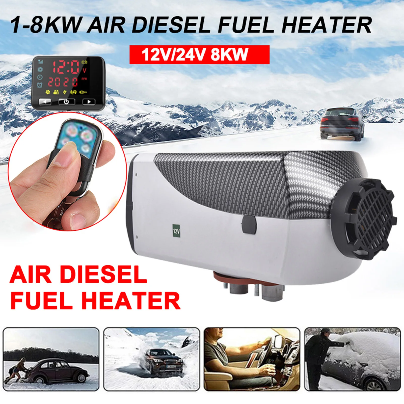 2021 Goxfaca Car Heater 12V/24V 8KW Diesels Fuel Air Parking Heater LCD