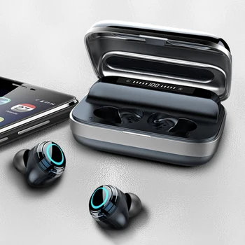 

TWS Wireless Bluetooth 5.0 Earphone Touch Dual Headsets Digital Display Earbuds Stereo Surround Earphones Power Bank Function