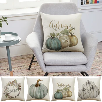 

2020 1pc Thanksgiving Autumn Decor Cushion Cover Throw Pillow Case Sofa Bed Decor Printed Sofa Decorative Cushions